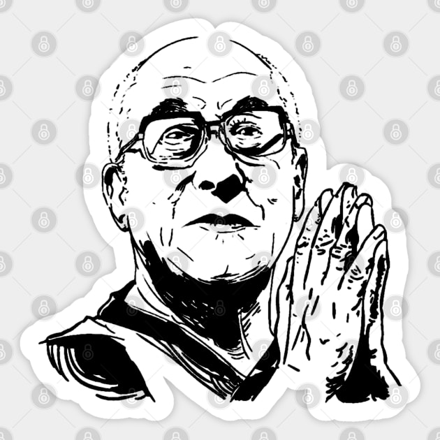 Dalai Lama XIV Praying Sticker by Issho Ni